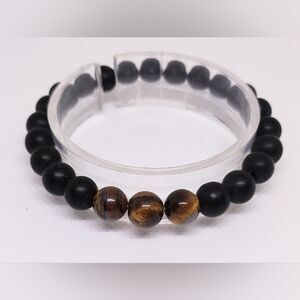 Men's bracelet beaded beads brown new‎ e77